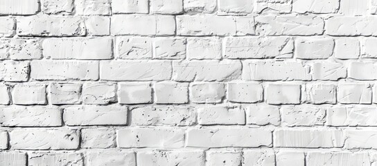 A wide panoramic image with an abstract white brick wall texture as a background pattern. With copy space design for a web banner.