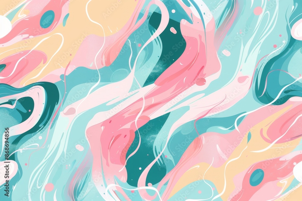Poster the seamless pattern background features a beautiful abstract fluid art design