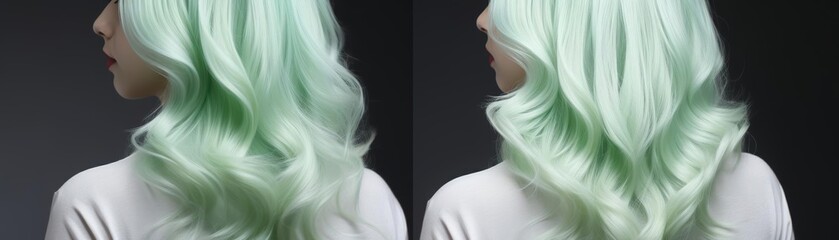 Gentle ombre from mint green to white, fresh and soothing