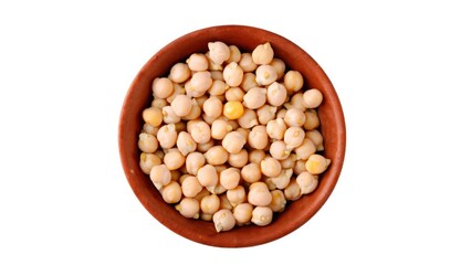 Chickpeas on white background