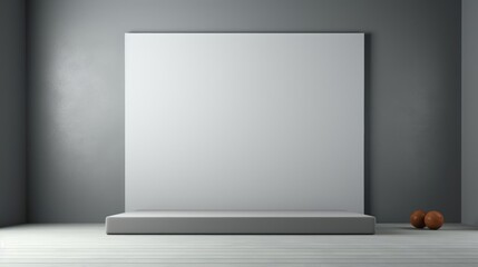 Obraz premium Pure grey background with a centered light source for a clean and neutral presentation