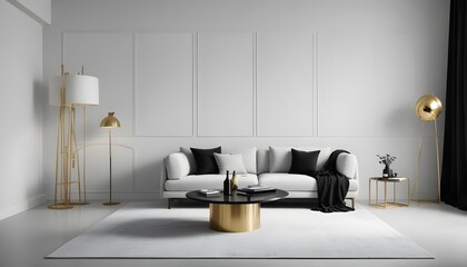 Photo interior modern design room 3d illustration