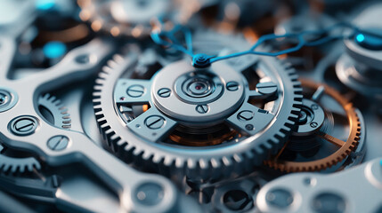 Watch engine gears in top down view