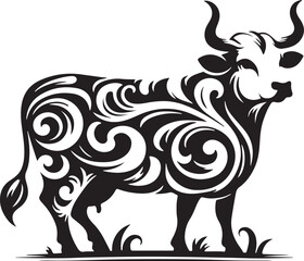  cow silhouette vector  art illustration .eps