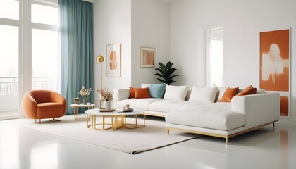 Obraz premium Photo interior modern design room 3d illustration