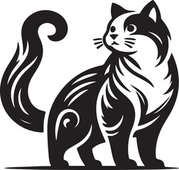 A cat logo icon silhouette vector art illustration 