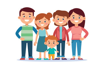 Cartoon happy family on vector art