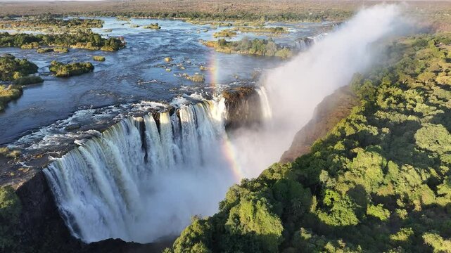 Victoria Falls At Livingstone Northern Rhodesia Zambia. Cascade Mountains Livingstone Northern Rhodesia. Landscape Dramatic Sky Waterfall Waterfalls. Landscape Landscaping Waterfall Mountain Panorama.