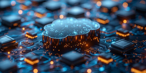 3D rendering of Cloud computing, network, technology concept