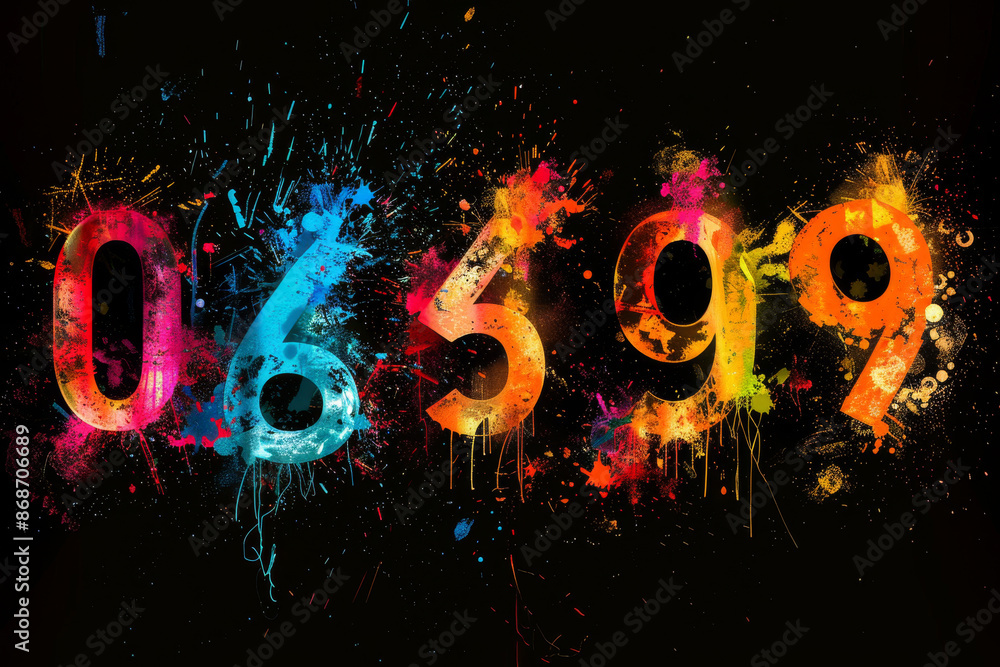 Poster the image is a colorful and abstract representation of the number 065999