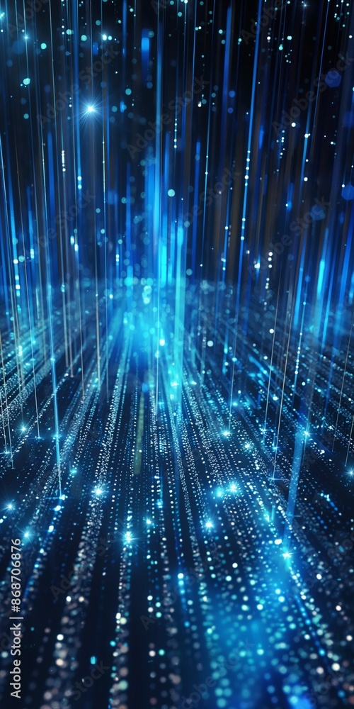 Poster energy connections in futuristic cyberspace with glowing digital data and network science technology