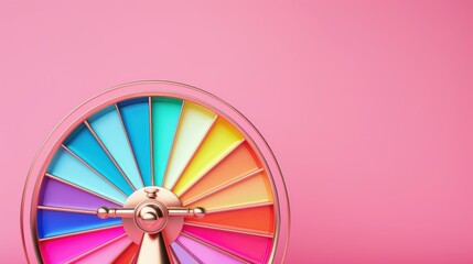 A minimalist casino slot machine illuminated in a vibrant rainbow of colors, with plenty of copy space for adding text or graphics. The image captures the excitement and fun of gambling.