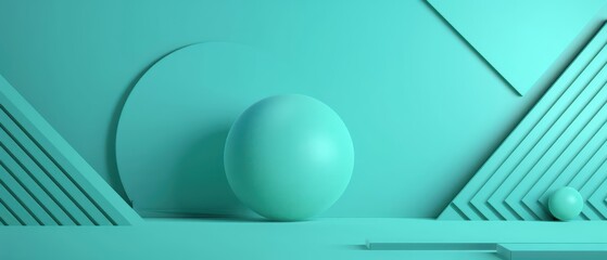 Abstract depiction of disrupted success with futuristic, geometric shapes and a clean design with copy space