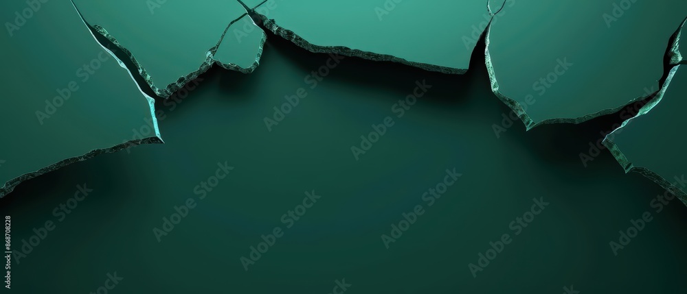 Poster clean cyber banner showcasing broken natural elements with sleek lines and minimalist design with co