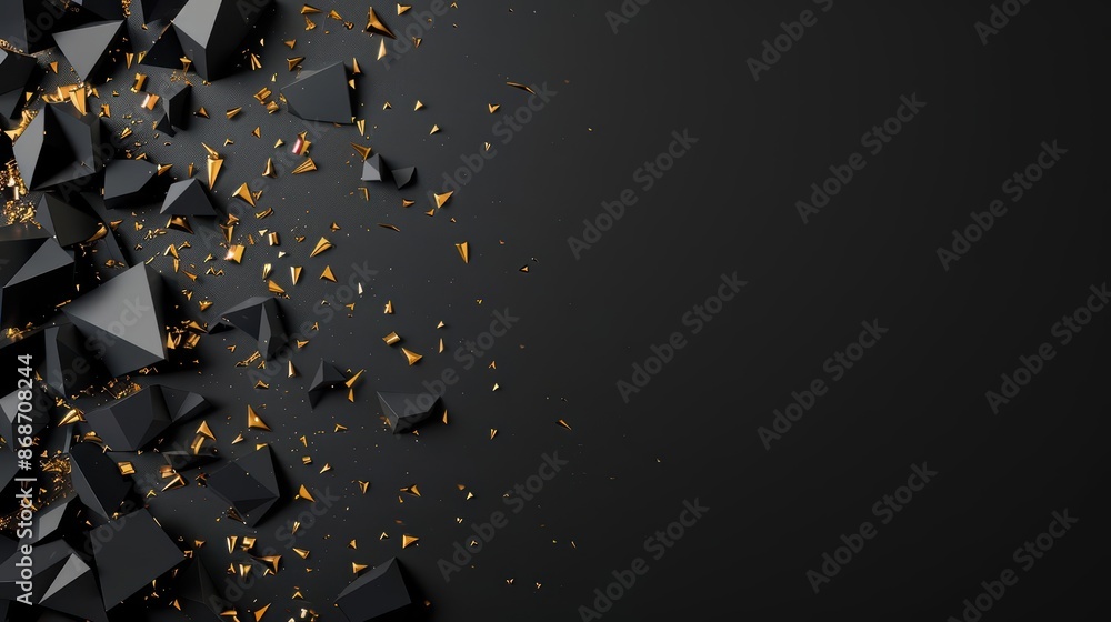 Poster clean cyber banner showcasing broken symbols of wealth with sleek lines and minimalist design with c