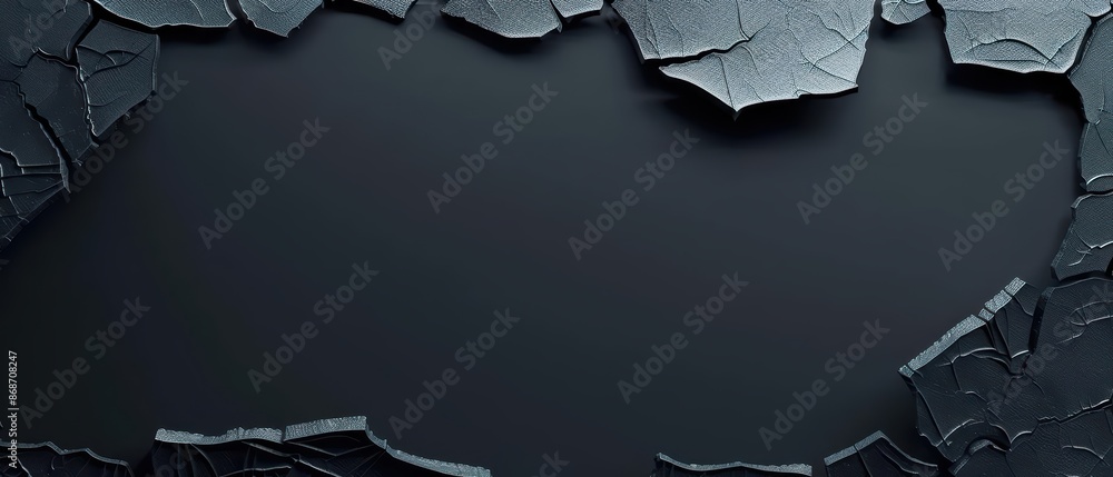 Poster clean cyber banner showcasing broken natural elements with sleek lines and minimalist design with co