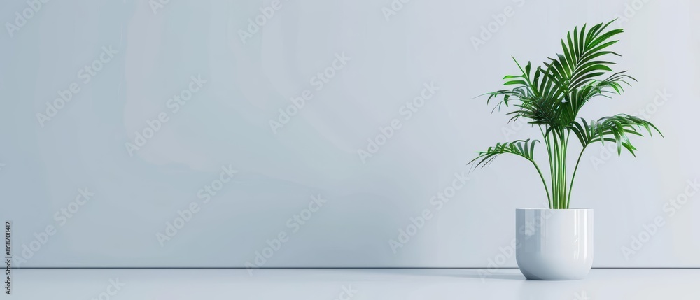 Poster clean cyber banner showcasing a broken plant with sleek lines and minimalist design with copy space