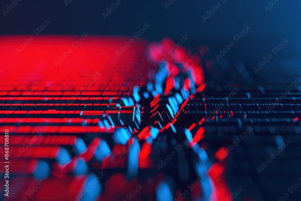 Poster clean cyber banner showcasing a broken success graph with sleek lines and minimalist design with cop