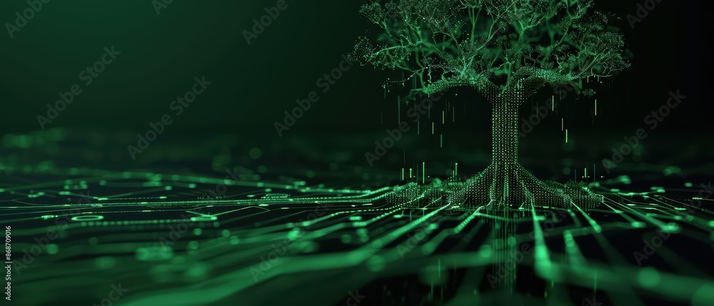 Poster conceptual minimal banner featuring a cyber transport breakdown with dynamic digital components with