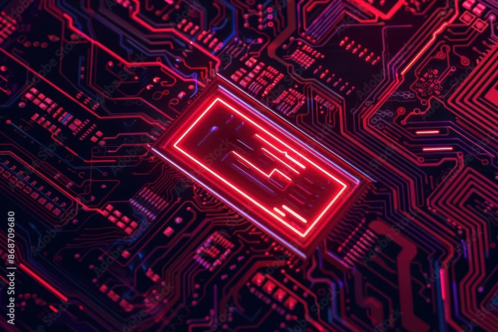 Poster conceptual minimal banner featuring a cyber stone breakdown with clean, dynamic components with copy