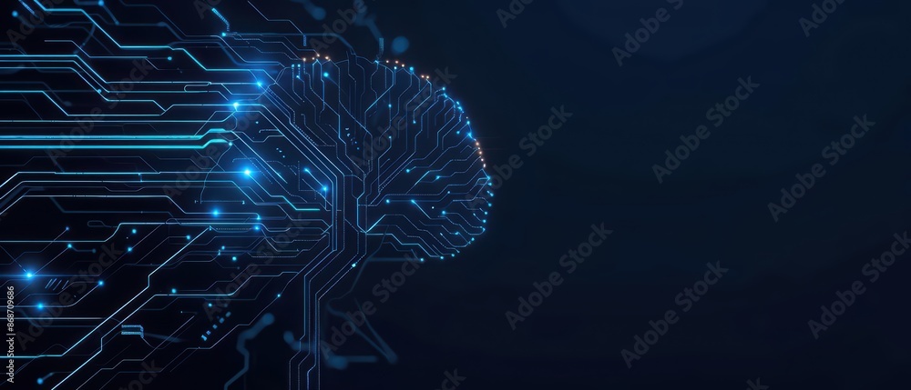 Poster conceptual minimal banner featuring a cyber transport breakdown with dynamic digital components with
