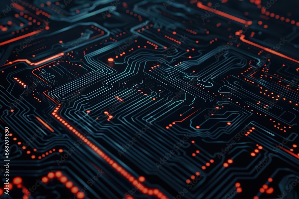 Poster conceptual minimal banner featuring a cyber business breakdown with clean, dynamic components with c
