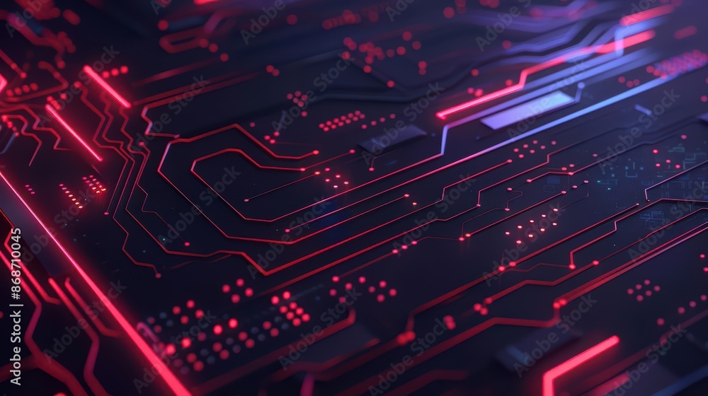 Poster conceptual minimal banner featuring a cyber transport breakdown with dynamic digital components with