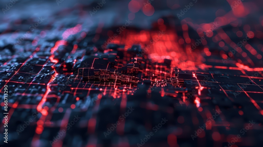 Poster minimalist depiction of a shattered business network with clean cyber visuals and glowing elements w