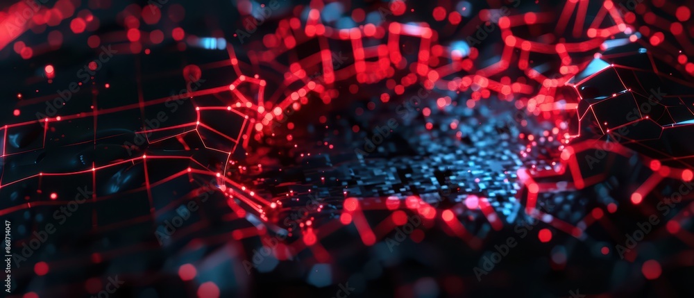 Poster minimalist depiction of shattered success symbols with clean cyber visuals and glowing elements with