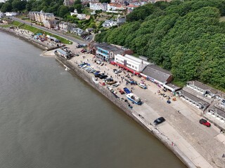 aerial view of Filey bay. British seaside town. North Yorkshire