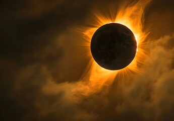 Naklejka premium Mars Silhouette During Total Solar Eclipse