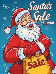 Santa's Christmas Sale Poster with Festive Cheer