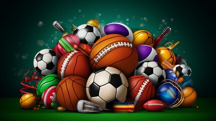 Dynamic sports background for sports day events, ideal for gift certificates, banners, and flyers