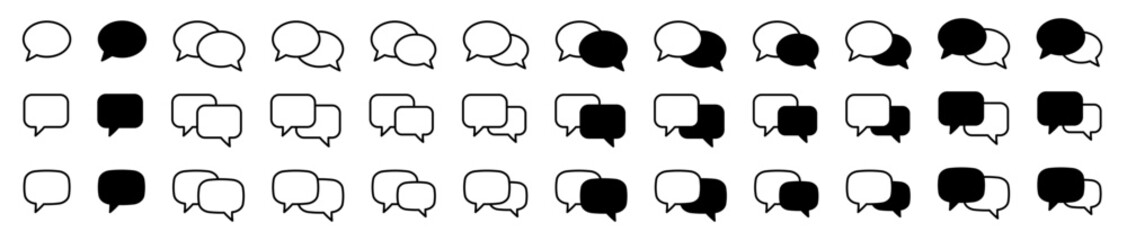 Chat icon. Talk bubble speech icon. Dialogue balloon icon.