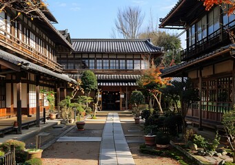 Fototapeta premium Courtyard of a traditional Japanese house