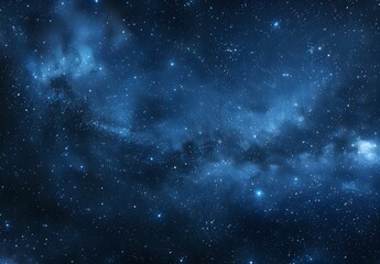 Dark Blue Starry Night Sky With Milky Way
