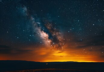 Fototapeta premium Milky Way Galaxy Night Sky Landscape