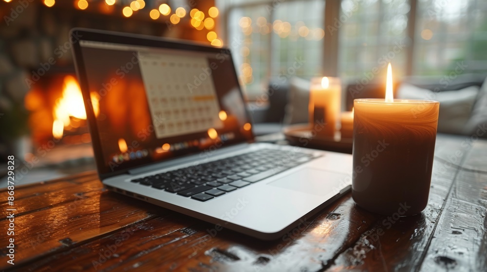 Aufkleber an online calendar in a computer software program for planning the schedule of your online business 