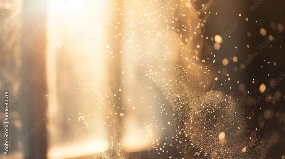 Aufkleber a macro photo of dust particles illuminated by sunlight streaming through a window