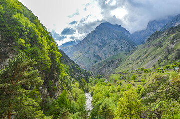 Obraz premium Caucasus Mountains, Republic of North Ossetia-Alania, Russia