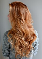 Naklejka premium A woman with long red hair