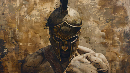 modern painting of spartan soldier illustration, religion, art, god, church, asia, old, temple, painting, mary, statue, christ, sculpture, virgin, saint, religious, fresco, thailand, madonna, bible