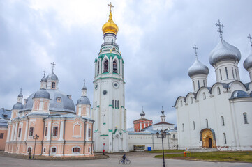 View on the architectural complex of the Kremlin of Vologda, Russia