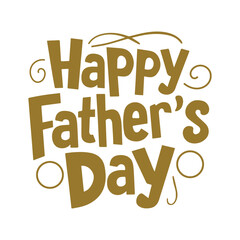 Happy Father's Day lettering typography Vector illustration