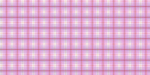 Plaid geometric seamless pattern. Checkered pink color cartoon isolated textile print pattern. Vector illustration on background