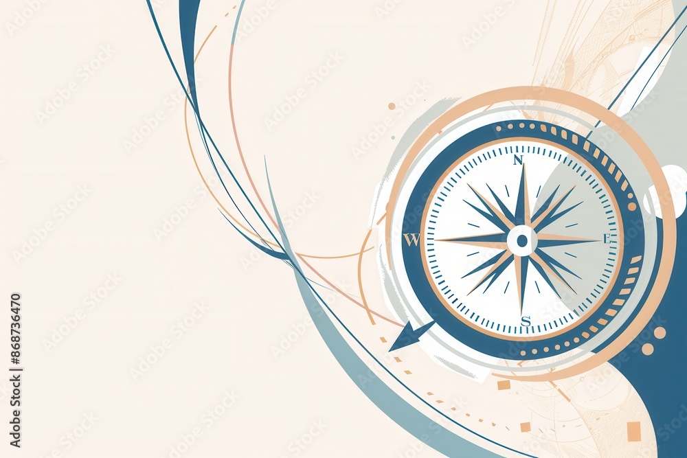 Aufkleber a simple compass illustration featuring clear lines, perfect for navigation apps and travel services