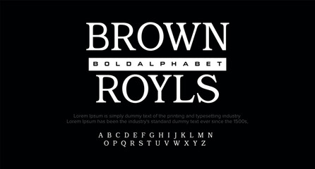 Brown Modern minimal abstract alphabet fonts. Typography technology, electronic, movie, digital, music, future, logo creative font. vector illustration