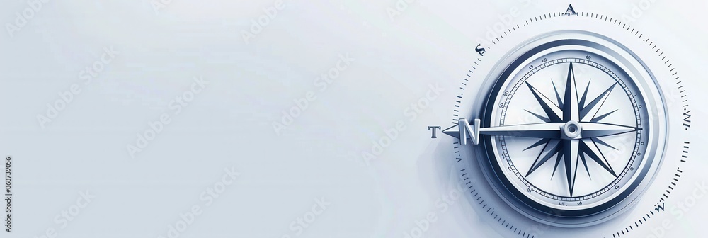 Aufkleber a clean and simple illustration of a compass with clear lines, perfect for navigation apps and trave