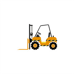 colorful illustration of forklift truck for icon or logo