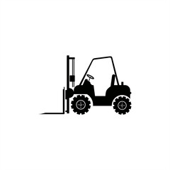 stamp silhouette illustration of a forklift truck for icon or logo
